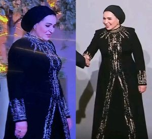 إطلالة السيدة انتصار السيسي في افتتاح المتحف المصري الكبيرة